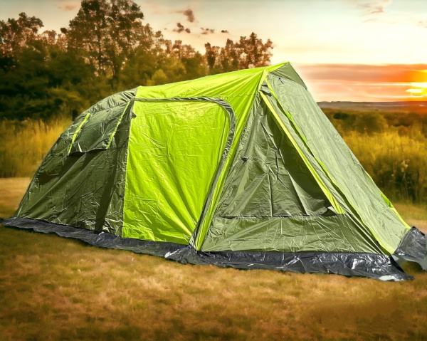 Палатка кемпинговая 4-5 местная 410х240х190см. / Палатка четырехместная быстросборная